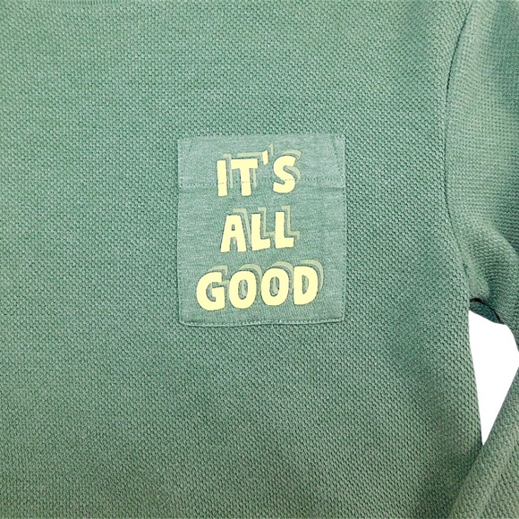 Thereabouts Kids Long Sleeve Waffle Knit Shirt Green M (10/12) “It’s All Good” - Picture 2 of 10